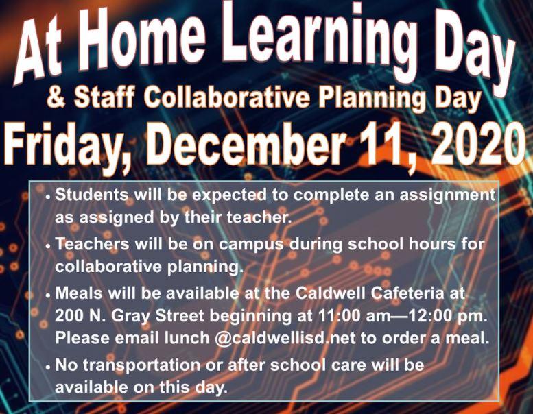 December 11 At-Home Learning Day